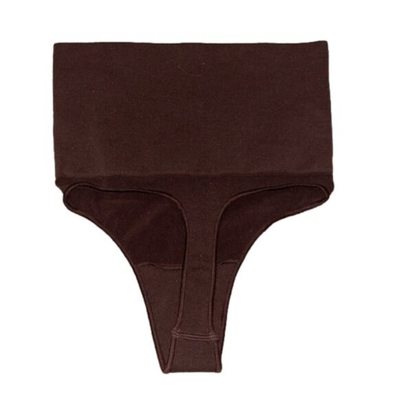 Skims S/M Seamless Sculpt Mid Rise Thong Shapewear Core Control Cocoa Brown NWOT - Picture 2 of 7